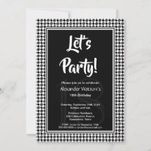 Modern Black White 18th Birthday Party