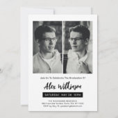 Modern Black White 3 Foto minimalistisch Afstudere Kaart (Achterkant)