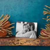 Modern Black White - Aangepaste foto's naam Baby e Fotoplaat (Zijkant)