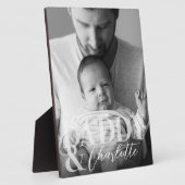 Modern Black White - Aangepaste foto's naam Baby e Fotoplaat (Zijkant)