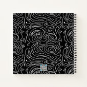 Modern Black White Abstract Lines Red Journal Notitieboek (Achterkant)