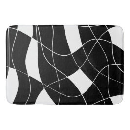 modern Black &white abstract pattern Bath Mat
