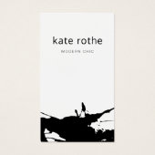 Modern Black White Abstract Splatter Visitekaartje (Voorkant)