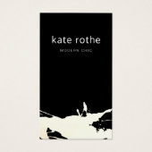 Modern Black White Abstract Splatter Visitekaartje (Voorkant)