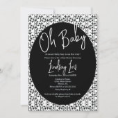 Modern Black White African Baby shower Kaart (Voorkant)