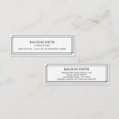 Modern Black White Afstuderen Invoegen naam Kaart Contactkaartje (Voorkant / Achterkant)