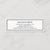 Modern Black White Afstuderen Invoegen naam Kaart Contactkaartje (Achterkant)