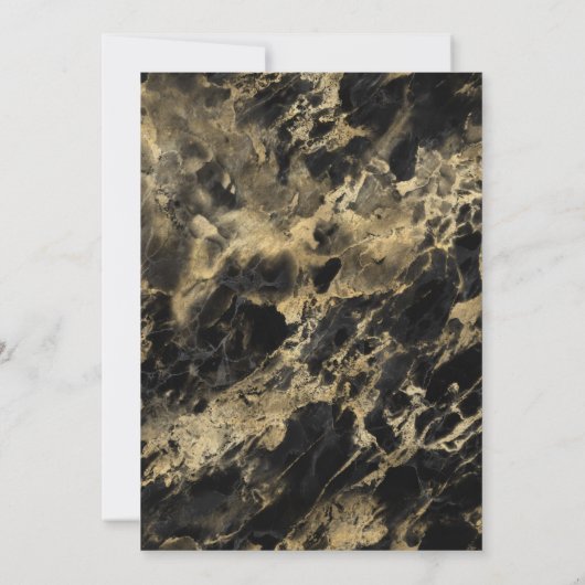 Modern Black, White and Gold Marble Sweet 16 Kaart (Achterkant)