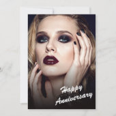 Modern Black & White Anniversary Flat Card Kaart (Voorkant)