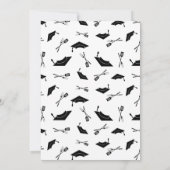 Modern Black White BBQ Graduation Party Kaart (Achterkant)