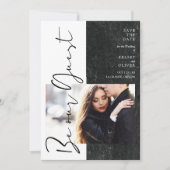 Modern Black & White Be Our Guest Photo Couple (Voorkant)