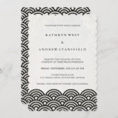 Modern Black+White Beach Weddenschap Kaart (Voorkant / Achterkant)