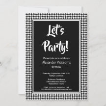 Modern Black White Birthday Party
