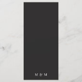 Modern Black & White bloemen chic Wedding Menu (Achterkant)