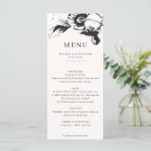 Modern Black & White bloemen chic Wedding Menu (Staand voorkant)