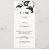 Modern Black & White bloemen chic Wedding Menu (Voorkant)