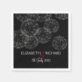 Modern Black White Boho Chic Daisy Wedding  Servet (Voorkant)