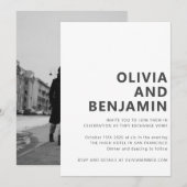 Modern Black White Bold Typography Photo Wedding Kaart (Voorkant / Achterkant)