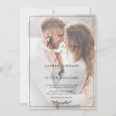 Modern Black White Botanical Script Vellum 2 Foto Kaart (Voorkant)