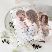 Modern Black White Botanical Script Vellum 2 Foto Kaart