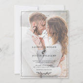 Modern Black White Botanical Script Vellum 3 Foto Kaart (Voorkant)