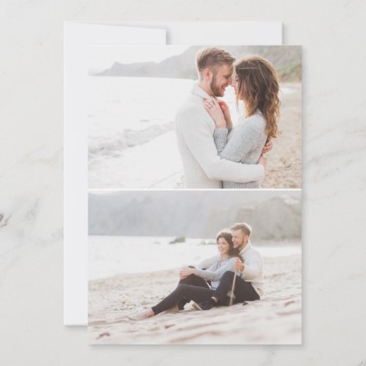 Modern Black White Botanical Script Vellum 3 Foto Kaart (Achterkant)