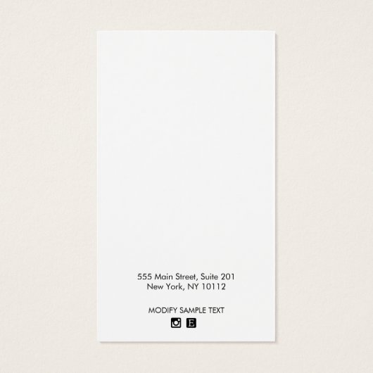 Modern Black White Branch Earring Display Kaart (Achterkant)