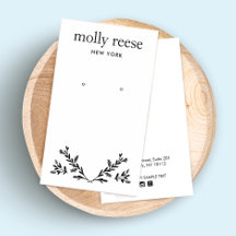 Modern Black White Branch Earring Display Kaart