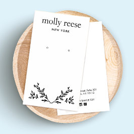 Modern Black White Branch Earring Display Kaart