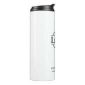 Modern Black & White Branded Bedrijf Zakelijke Log Thermosbeker (Gedraaid links)