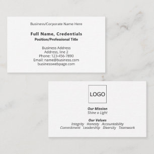 Modern Black White Branded Zakelijke Logo Visitekaartje