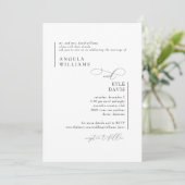 Modern Black & White Bride Parents Wedding Kaart (Staand voorkant)