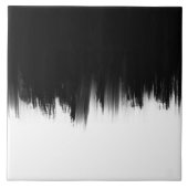 Modern Black White Brush strokes Design Tegeltje (Voorkant)