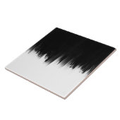 Modern Black White Brush strokes Design Tegeltje (Zijkant)