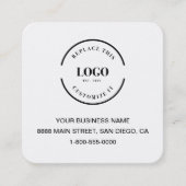 Modern Black White Business Branding QR code Vierkante Visitekaartje (Voorkant)