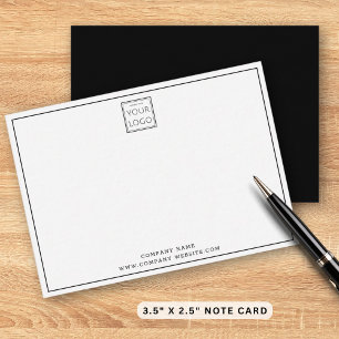 Modern Black White Business Logo Bedrijfsnaam Notitiekaartje