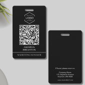 Modern Black White Business Logo QR-code Badge