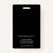 Modern Black White Business Logo QR-code Badge (Achterkant)