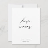 Modern Black White Calligraphy Weddenschap Zijn st (Voorkant)