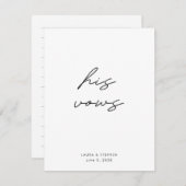 Modern Black White Calligraphy Weddenschap Zijn st (Voorkant / Achterkant)