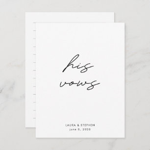 Modern Black White Calligraphy Weddenschap Zijn st