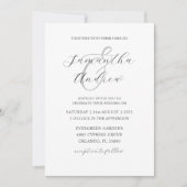 Modern Black & White Calligraphy Wedding Kaart (Voorkant)