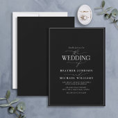 Modern Black & White Calligraphy Wedding Kaart
