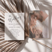 Modern Black & White Calligraphy Wedding Kaart