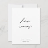 Modern Black White Calligraphy Weduwen haar stem (Voorkant)