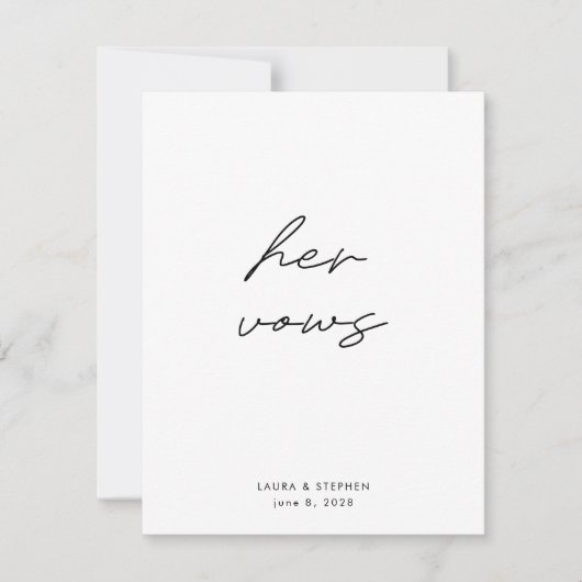 Modern Black White Calligraphy Weduwen haar stem (Voorkant)