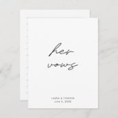 Modern Black White Calligraphy Weduwen haar stem (Voorkant / Achterkant)