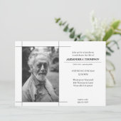 Modern Black & White Celebrating the LIfe Funeral Bedankkaart (Staand voorkant)