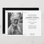 Modern Black & White Celebrating the LIfe Funeral Bedankkaart (Voorkant / Achterkant)