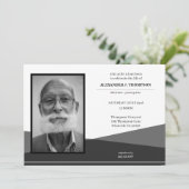 Modern Black & White Celebrating the LIfe Funeral Bedankkaart (Staand voorkant)